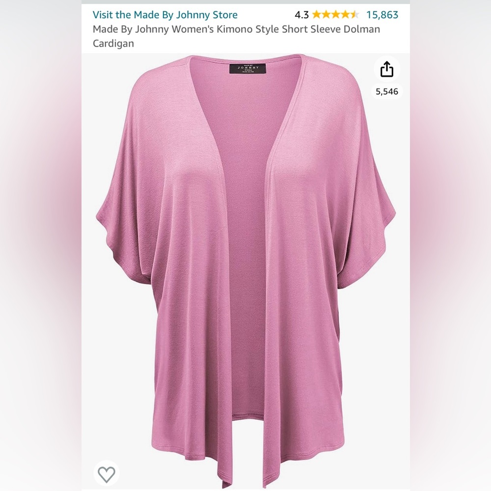 Johnny women’s kimono style shirt sleeve dolman cartigan - Picture 1 of 6